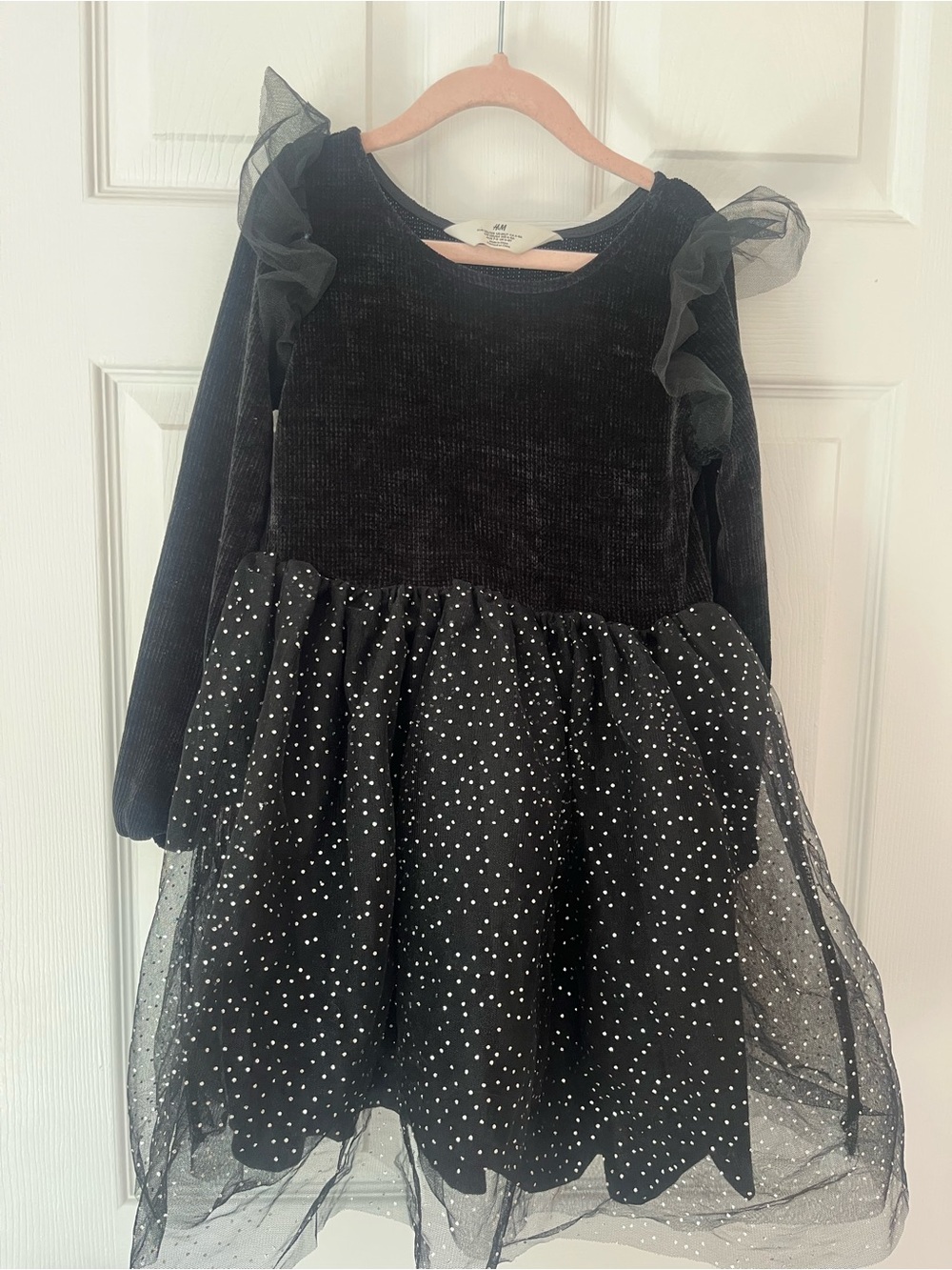 H&M Black Velvet & Sparkle Tulle Girls' Dress